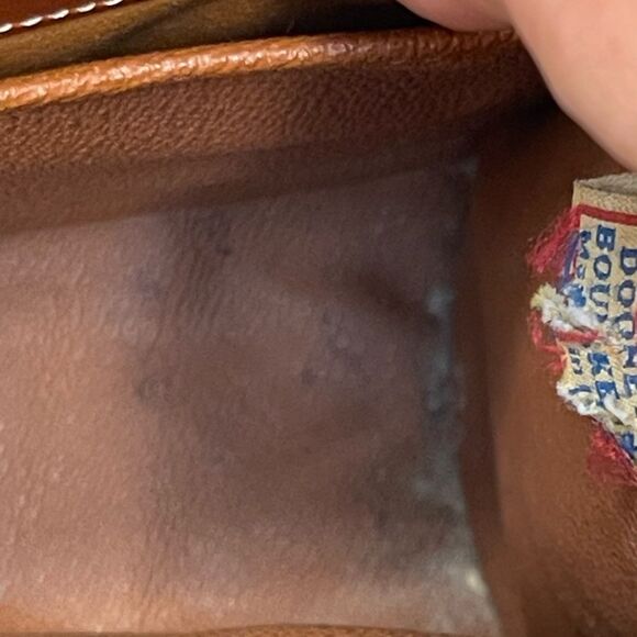 Vintage Dooney & Bourke Gladstone Satchel Elegant Tan Cream Bag All Weather - Picture 10 of 14